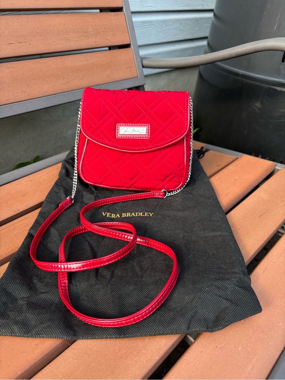 Vera Bradley Cardinal Red Microfiber Crossbody Purse